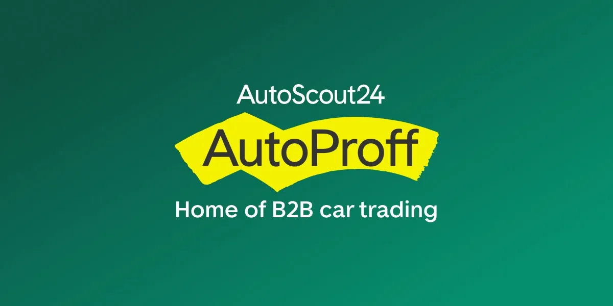 AutoProff logo, Home of B2B car trading, by AutoScout24